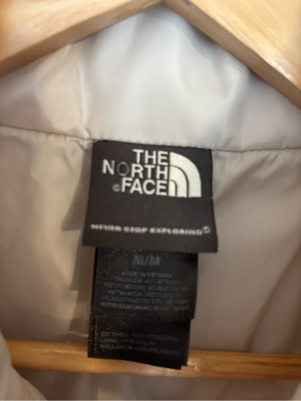 The North Face cream colored Puffer Jacket